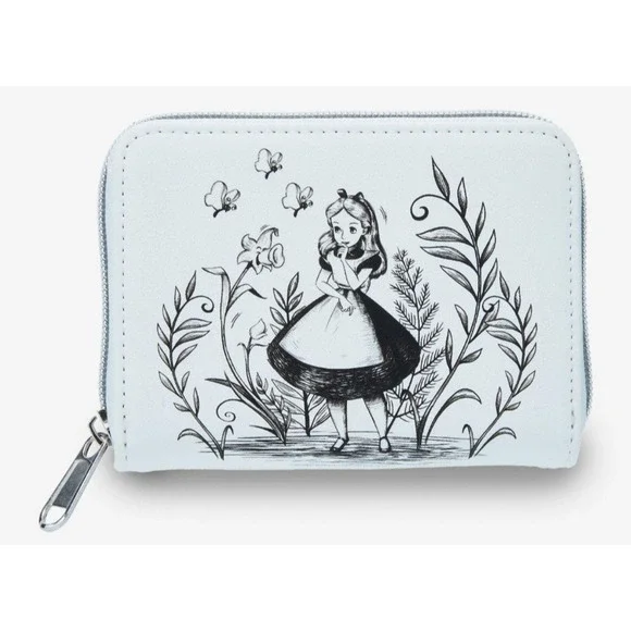 NWT Loungefly Disney Alice In Wonderland Florals Black & White Wallet Abstract‎ - Picture 2 of 5